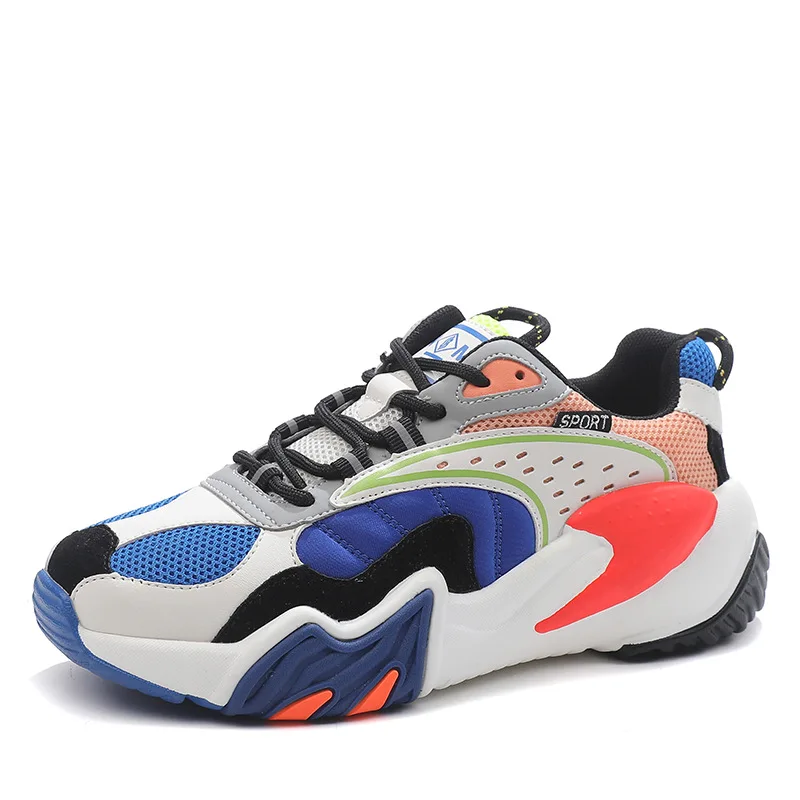 

Fashion Korean Women Sneakers Casual Shoes Woman Lace Up Thick Sole Chunky Platform Sneakers 2020 Spring Female Shoes Breathable