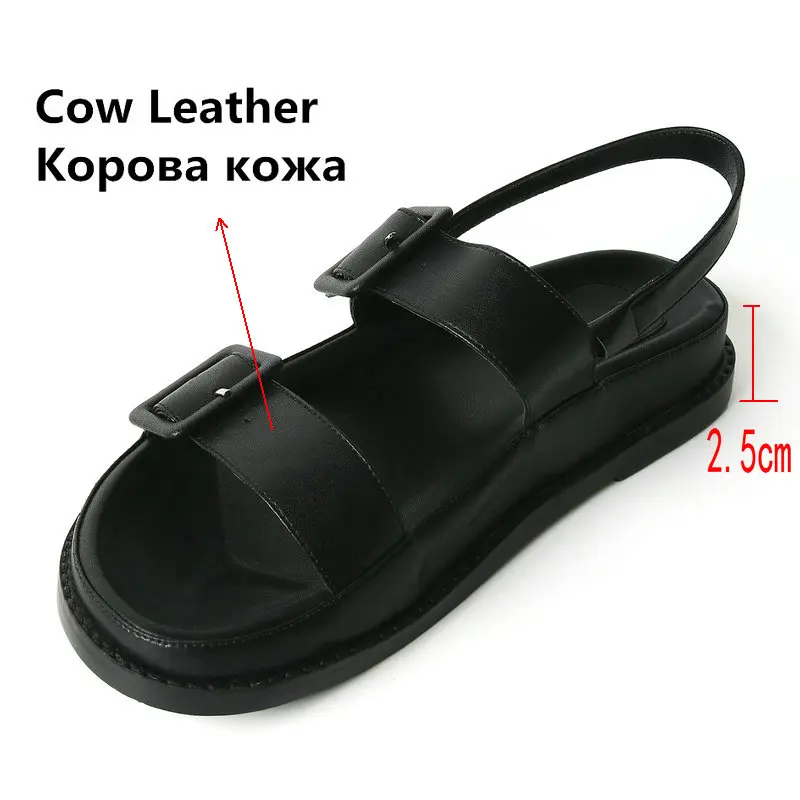 RASMEUP женские туфли на плоской подошве 2021 летние сандалии из натуральной кожи