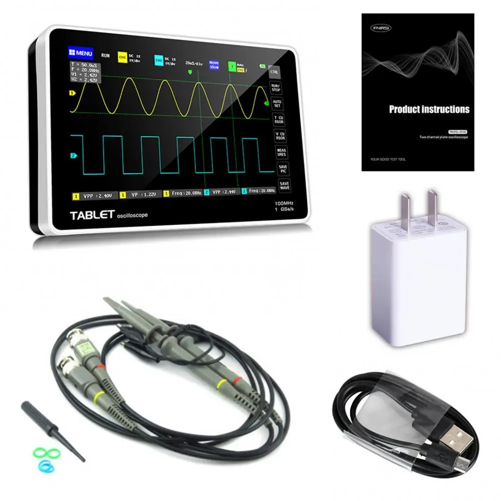 

55% Hot Sales!!! FNIRSI 1013D Digital 2CH 100M Bandwidth 1GS/s Sampling Rate Tablet Oscilloscope