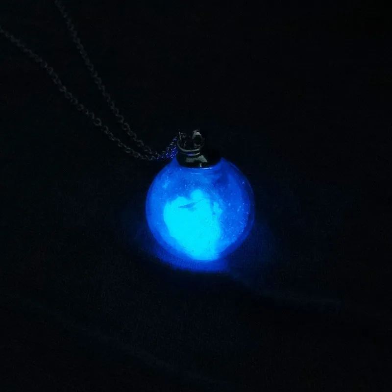 Светящийся хрустальный шар кулон ожерелье Одуванчик светящееся в темноте