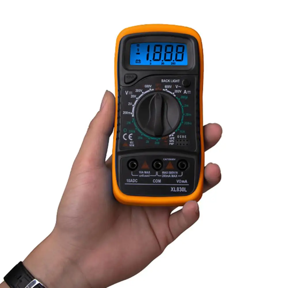 Цифровой мультиметр XL830L Ручной ЖК дисплей с подсветкой амперметр
