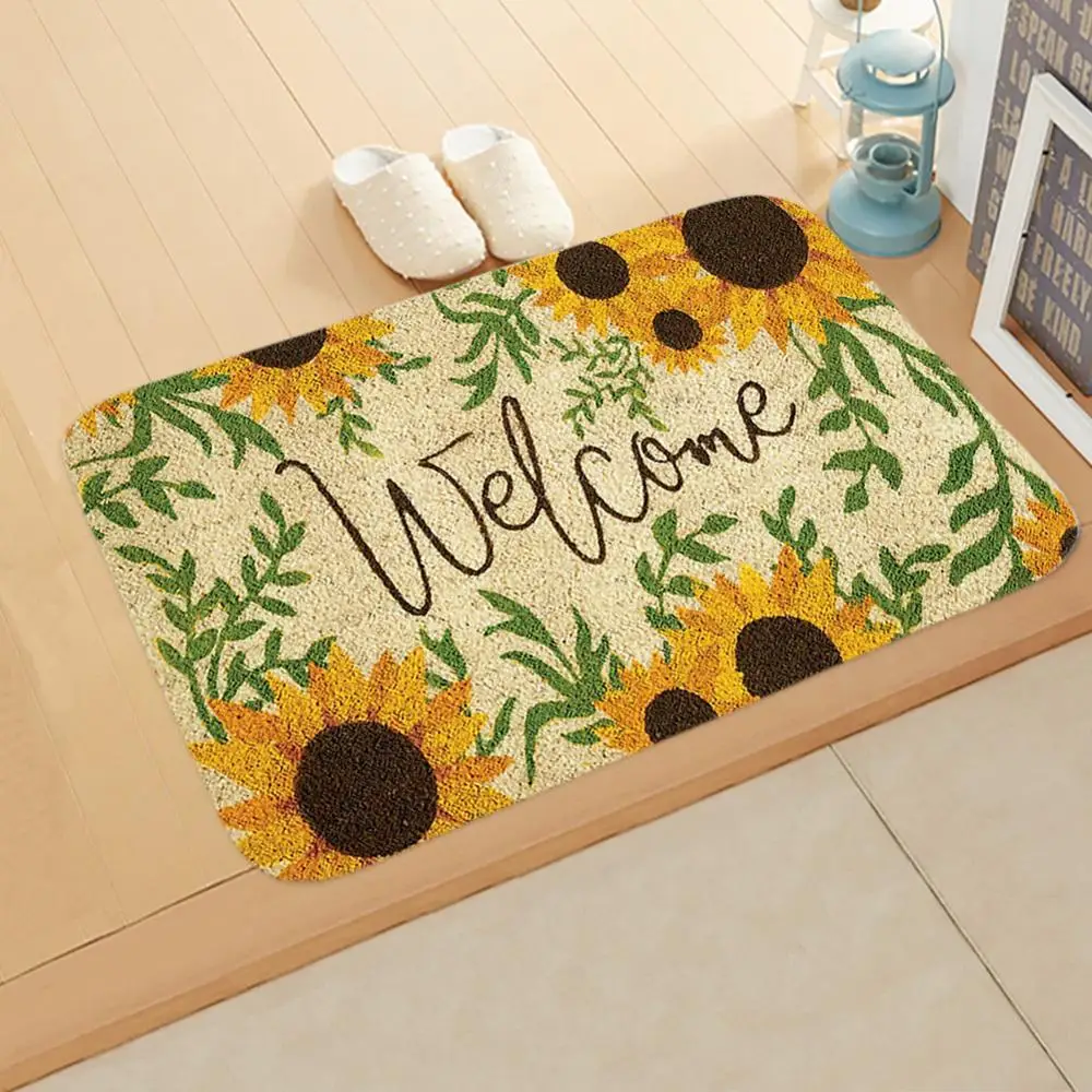 

Newest Welcome Doormat Entrance Mat Hallway 6 Patterns Printed Anti-Slip Floor Mat Area Rugs Funny Custom Front Door Mat Carpet
