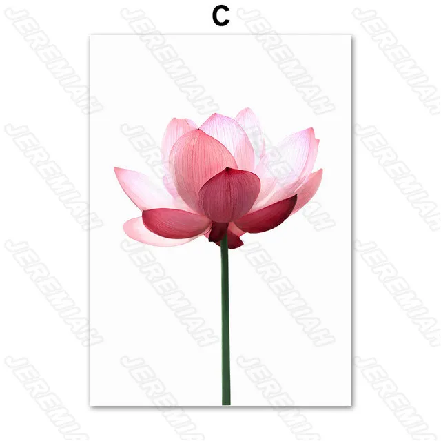 

Rose Flower Lotus Landscape Poster Nordic Style Waterproof Ink Painting Print Painting Modern Living Room Bedroom Decoration