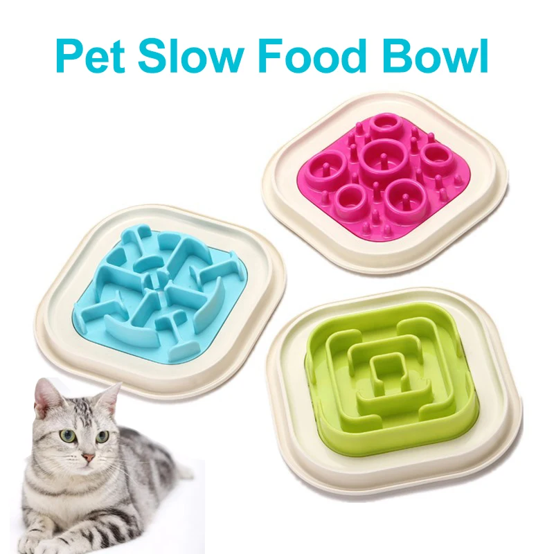

Pet Cat Slow Fooding Bowl Anti Choking Non-slip Healthy Feeding Maze Circle Shaped Puppy Slow Down Eating Accessories Cat Bowl