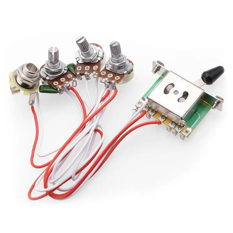 Горшки для гитары Strat PreWired 1 громкость 2 тон управление 5 переключатель 3-500K Горшок |