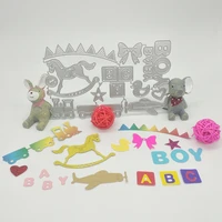 12 childrens toys letters airplanes trains horses metal cutting moulds diy decorative works of art