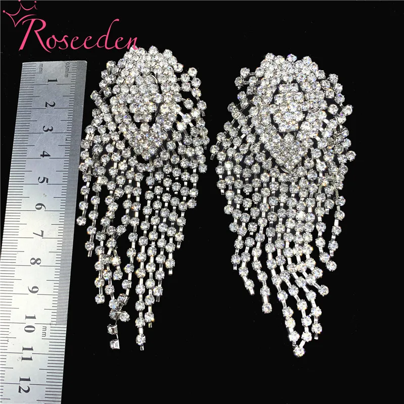 

Retro Tassel crystal Earrings Full Rhinestone Bridal Earring For Women Jewelry RE4173