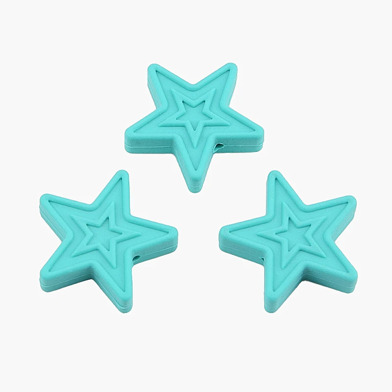 

5pcs Baby Silicone Teething Beads Stars Food Grade Baby Silicone Beads BPA Free DIY Pacifier Chain Accessories Newborn Toys