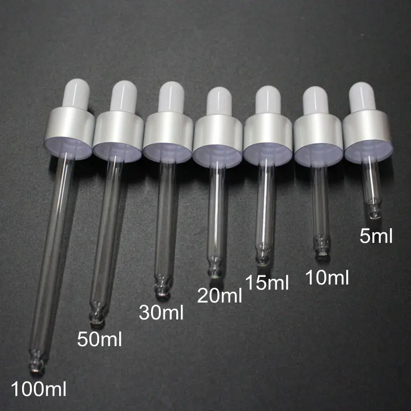 100 шт. матовая серебряная крышка алюминиевая капельница с латексной головкой