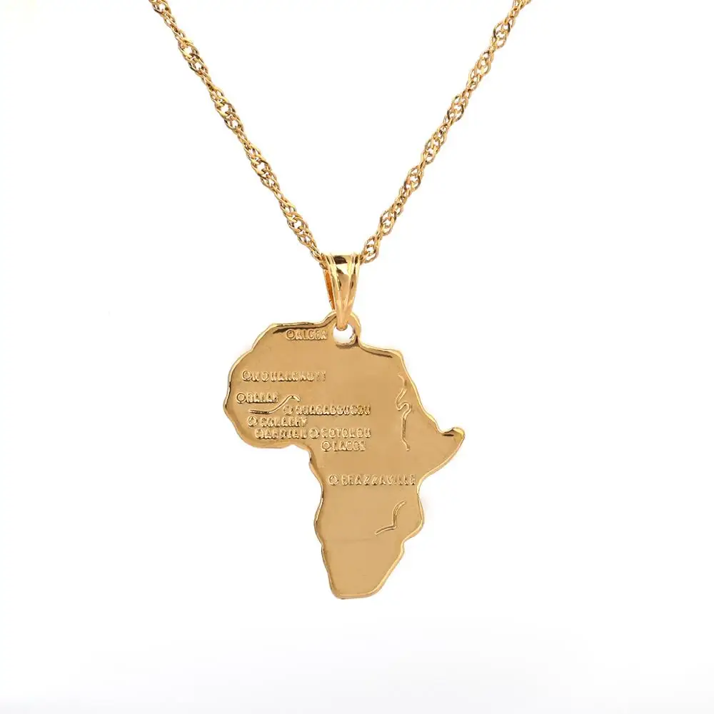 Ожерелье с подвеской в виде Африканской карты для женщин и девушек цвет 24