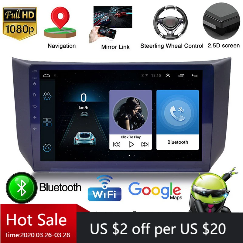 1 Гб + 16 ГБ 2 Din Android9.1 10 &quot ВЫСОКАЯ ЧЁТКОСТЬ мультимедийный плеер для Nissan Sentra 2012 2015