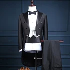 Высококачественный красивый костюм для шафера, смокинг для жениха в джентльменском стиле, костюмы для встречи выпускников, костюмы по индивидуальному заказу, пиджак + брюки + жилет