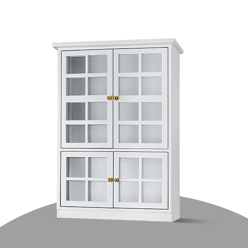 

1/12 Dollhouse Miniature Accessories Mini Wooden Kitchen Cabinet Simulation Locker Furniture Model Doll House Decoration ob11
