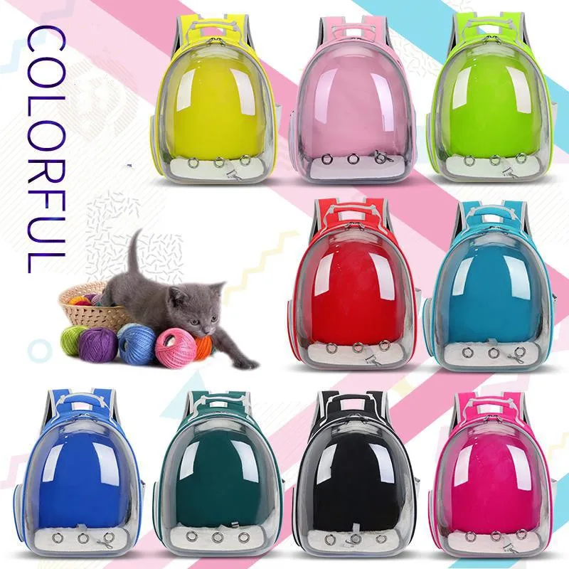 

Cat Carrier Bag Breathable Transparent Puppy Cat Backpack Cats Box Cage Small Dog Pet Travel Carrier Handbag Space Capsule