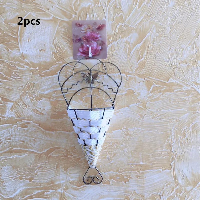 Flower pot 2pcs Красочные искусственные шелковые фиолетовые плюща Висячие Цветы для гирлянды настенные Висячие растения Свадебная вечеринка домашний сад балкон украшения - Цвет: Flower pot 2pcs