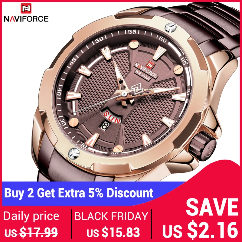 NAVIFORCE Модные мужские кварцевые часы люксовый бренд многофункциональные спортивные часы с циферблатом мужские повседневные водонепроницаемые часы Relogio Masculino