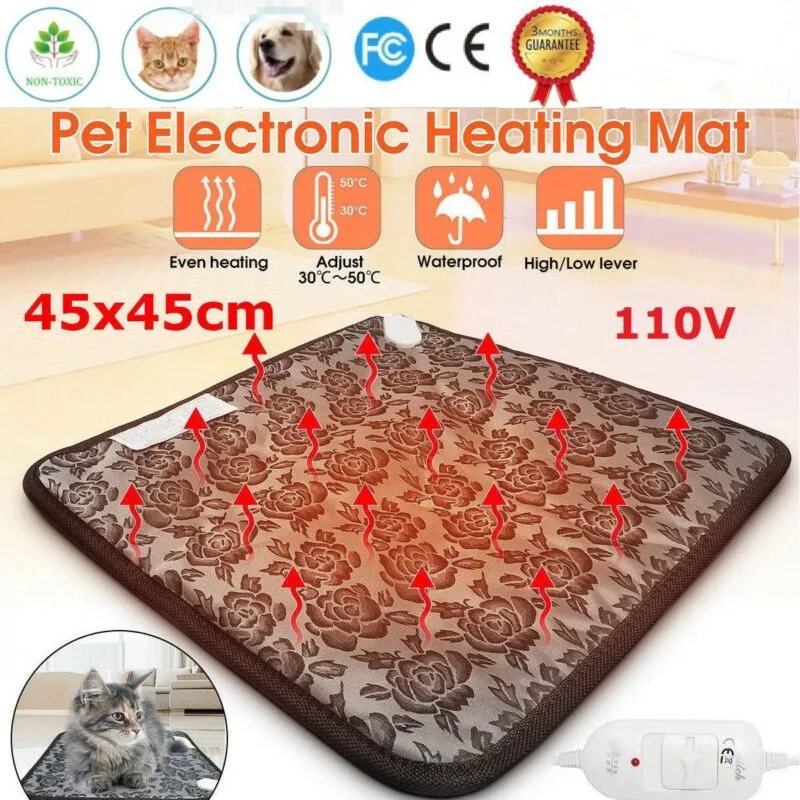 110 В 50 Гц электрическая грелка для домашних животных трехскоростной термостат