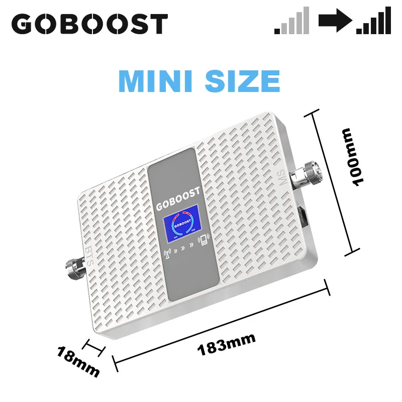 Усилитель сигнала GOBOOST 2g 3g 4g 850 GSM 900 LTE 1800 UMTS 2100 МГц комплект кабелей для сотовой