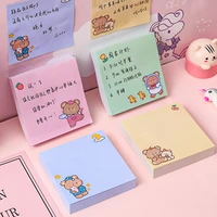 80sheets cartoon bear sticky notes ins message students office note sticker paper n times school supplies kawaii stationery