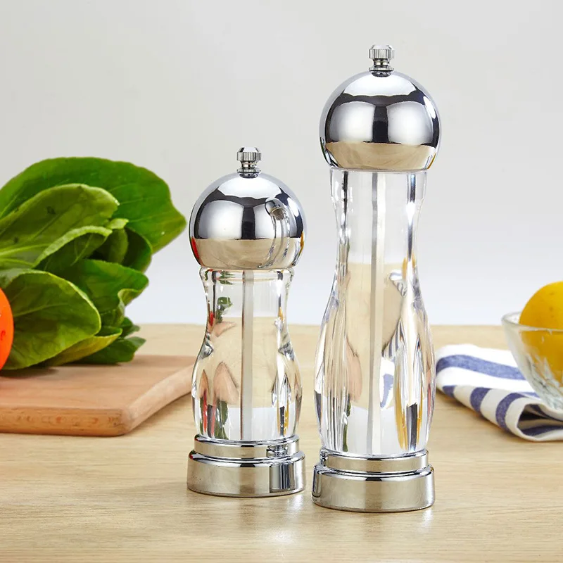 Нержавеющая сталь мельница для соли и перца шейкеры акриловый корпус специй