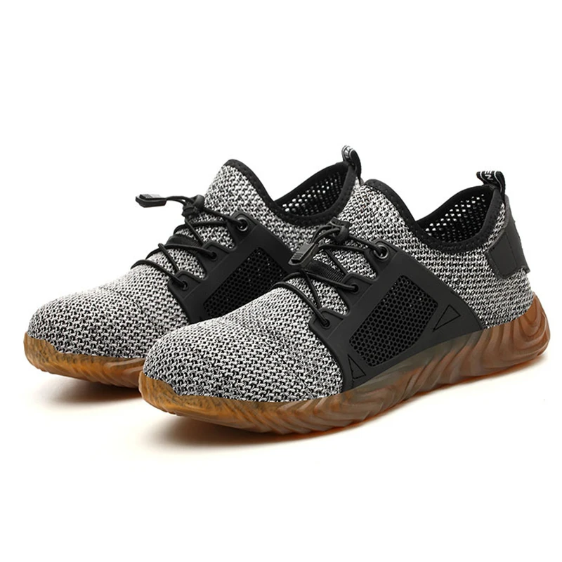 Кроссовки укрепленные для мужчин и женщин дышащие безопасные ботинки со