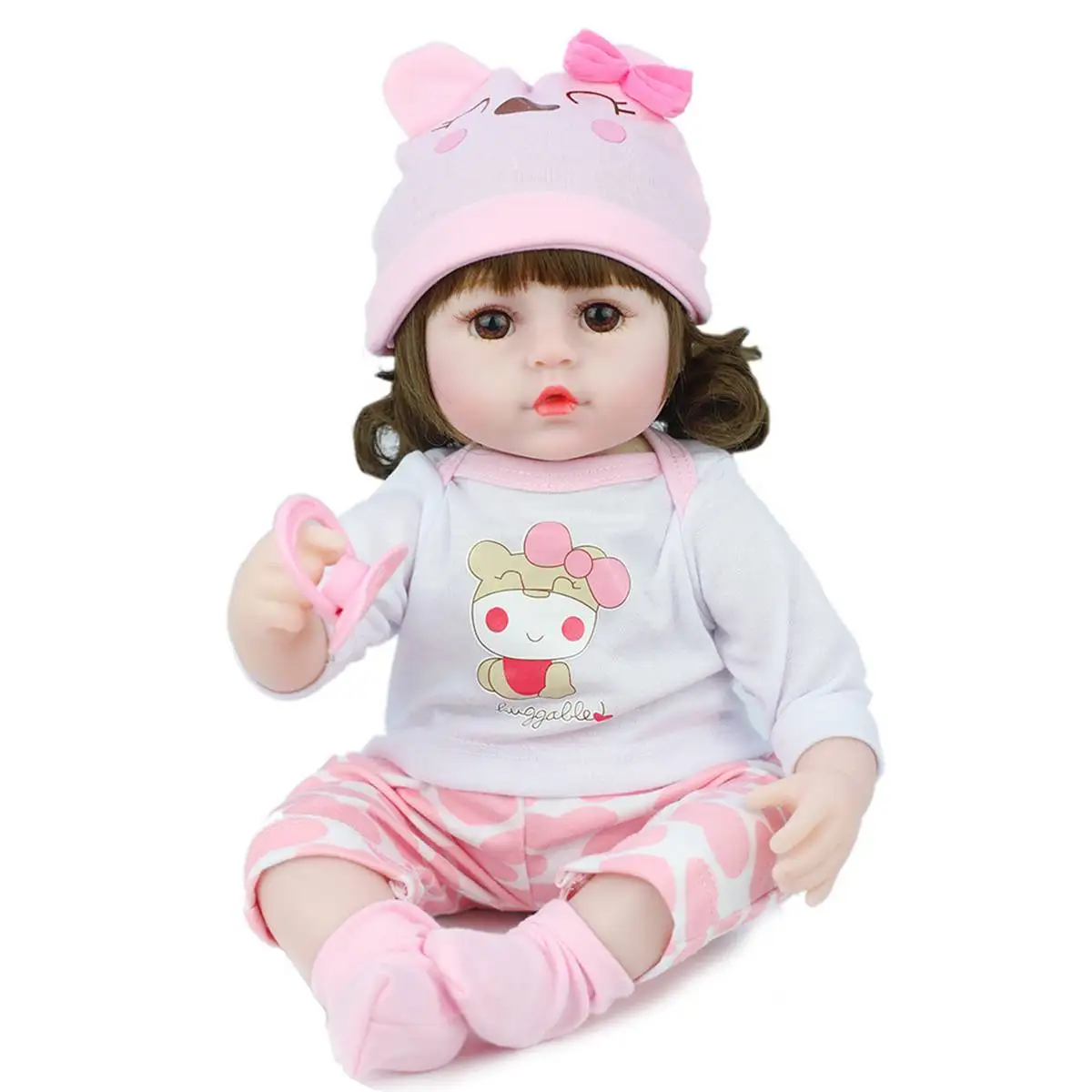 

Reborn Baby Doll Lifelike Doll with Replaceable Dress OR Cute Rabbit Pink Bear Plush Toy For Kid Birthday Girls Gift Toddler Toy