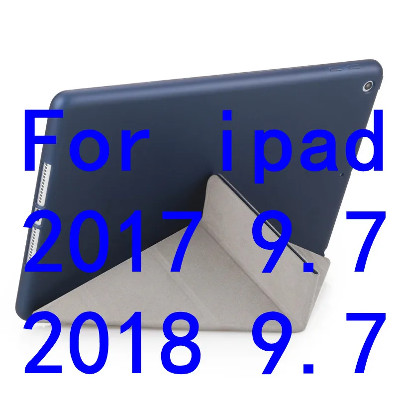 2018 dark blue Чехол для ipad 10," ipad, кожаный смарт-чехол, Мягкий ТПУ Задний защитный чехол для ipad 9,7", чехол A1822 A1823 - Цвет: 2018 dark blue
