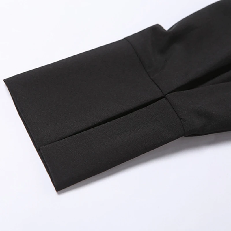 

SEASONS Fashion Solid Black Slim Long Sleeve V Neck Women T Shirt Autumn New Slim Streetwear Female Cropped Top Office ASTS83562