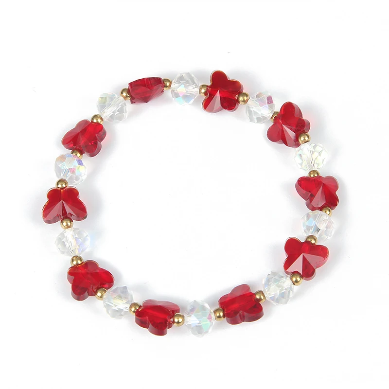 Модные трендовые Красочные AB бабочки хрустальные бисерные браслеты для женщин