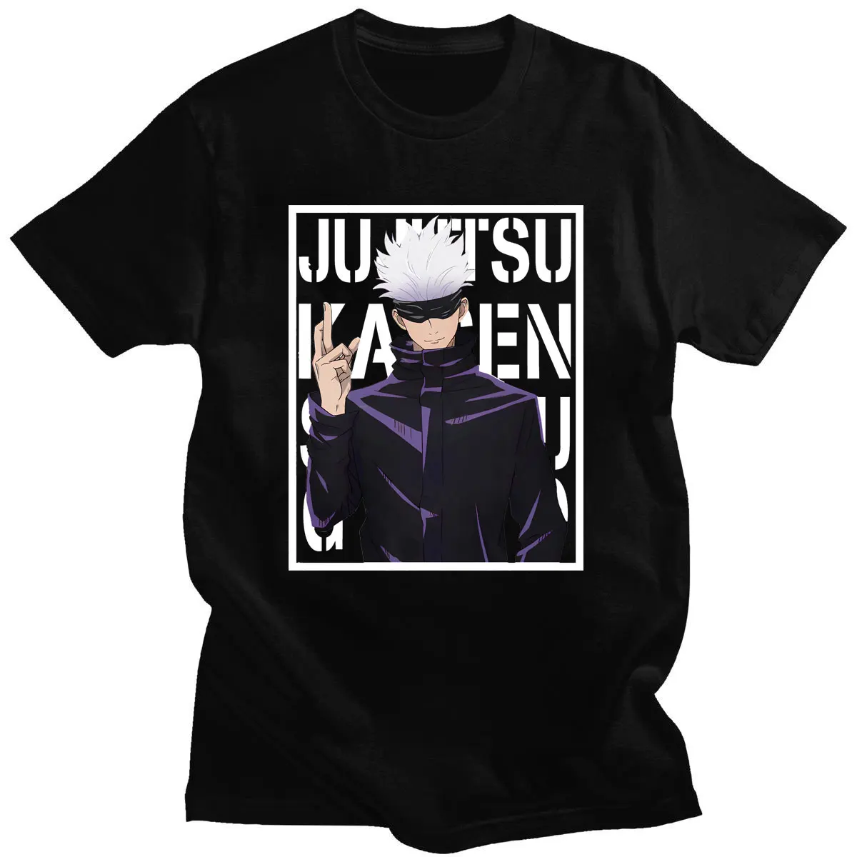 

Short Sleeve Mens Tee Jujutsu Kaisen Satoru Gojo Printing Oversized Tshirt Summer Breathable Male T-Shirts Round Neck Clothing