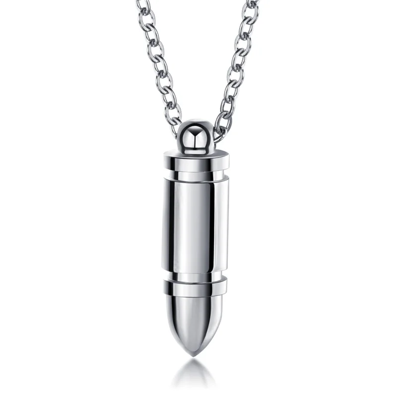 V.Ya Customized Punk Bullet Pendant For Men Stainless Steel Engraved Name Necklaces Male Unique Gift Dropshipping 3 Colors |