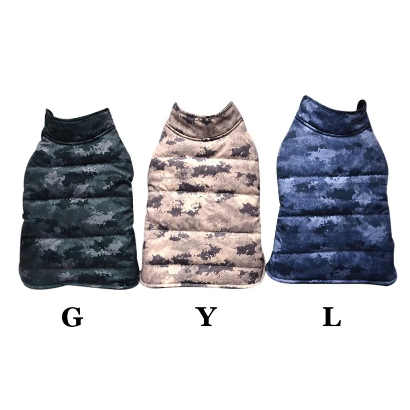 Pet Autumn Winter European America Style Camouflage Clothes Simple Cotton Padded Magic Stickers Vest For Small Medium Dogs | Дом и сад