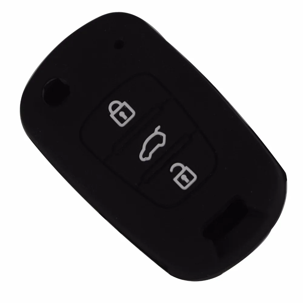10 шт. 3 кнопки силиконовый чехол для ключей от машины Kia RIO K2 K5 Sportage hyundai i20 i30 i35 iX20