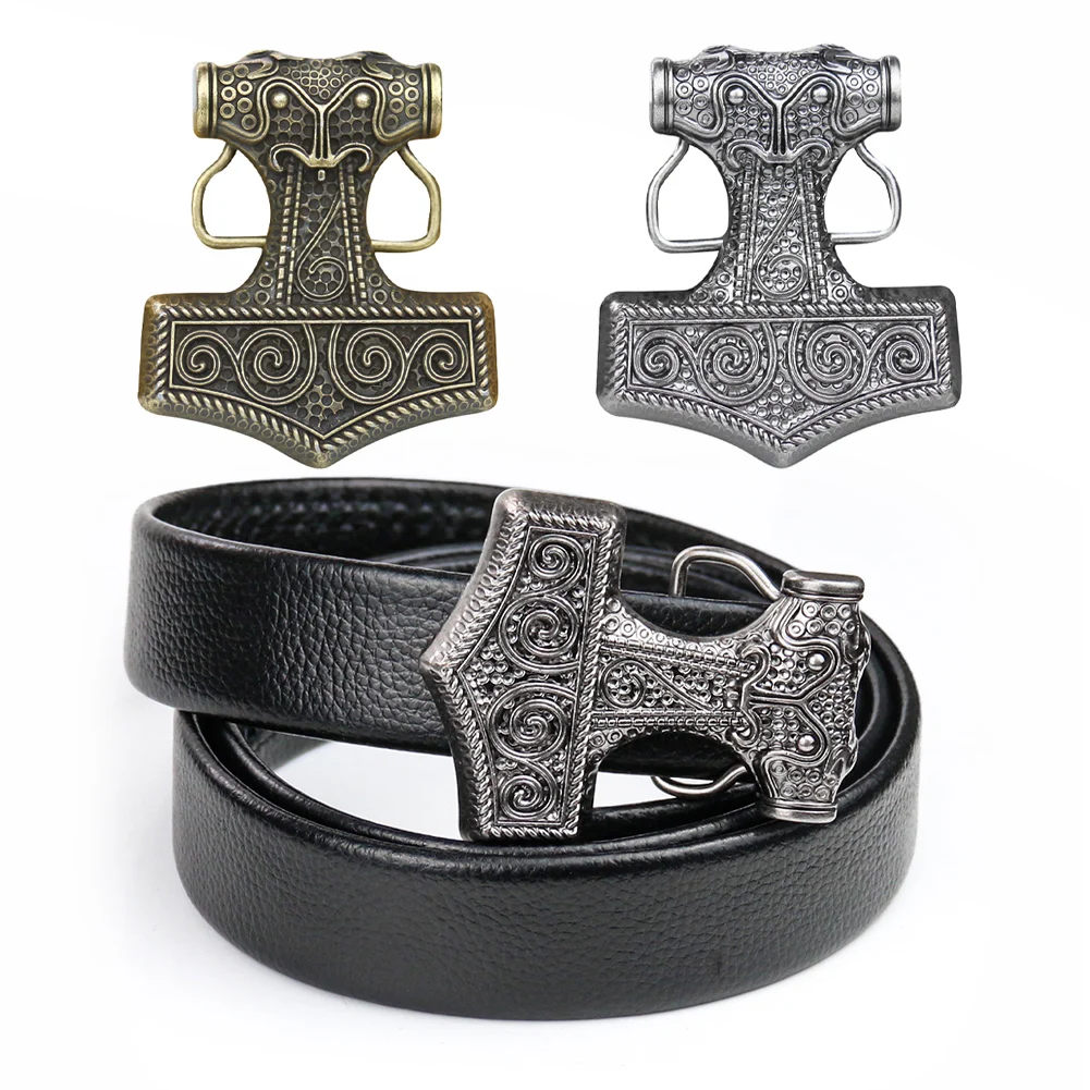 

Film Metal Norse Mythology Hero Odin Hammer Belt Fastener Buckle Western Cowboy Weapon God Viking Man Amulet Jeans Accessory