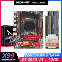 machinist x99 motherboard kit set with intel xeon e5 2620 v3 processor ddr4 48 32gb 2666 memory lga 2011 3 cpu x99 rs9