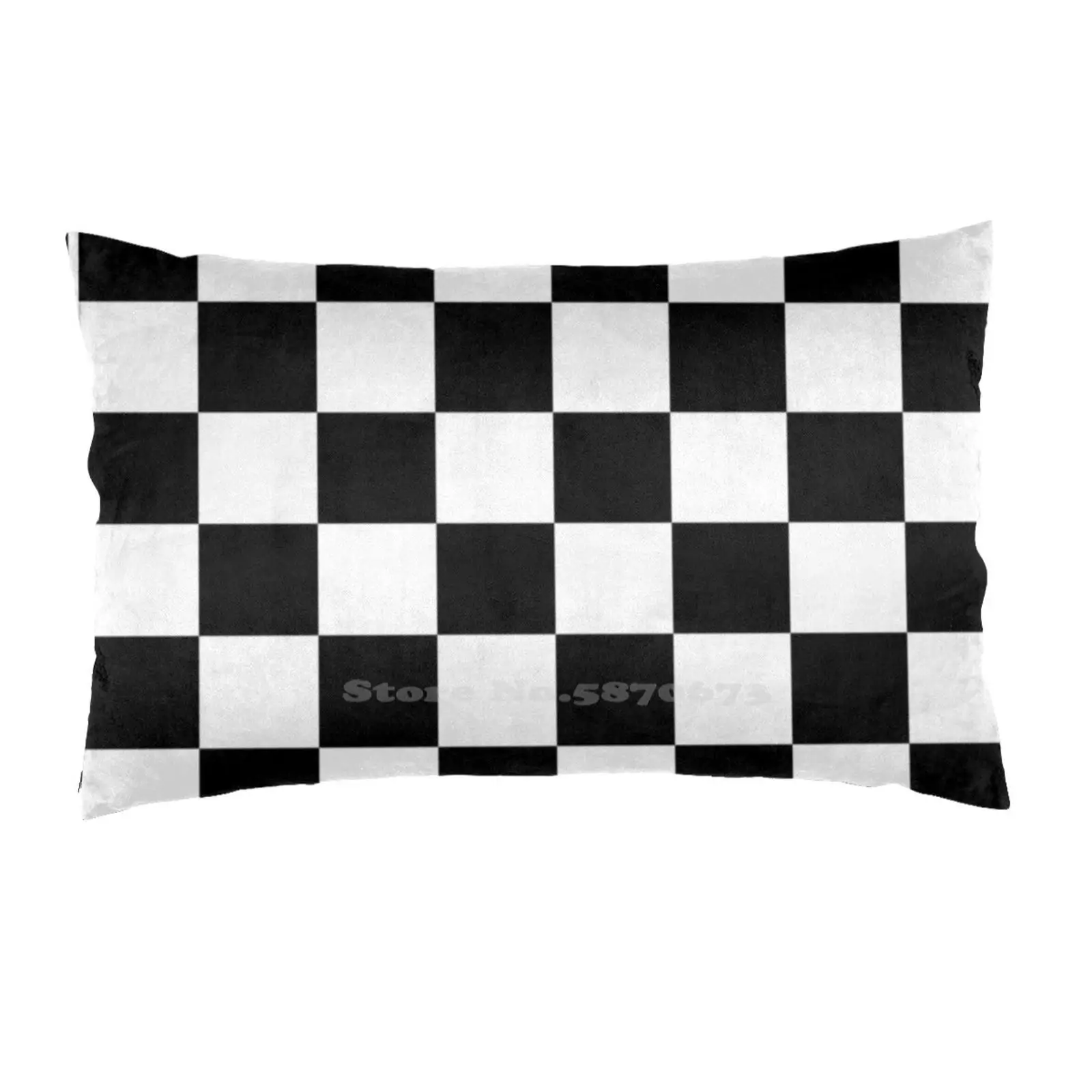 Checkered Flag Chequered Motor Sport Checkerboard Pattern Win Winner Racing Cars Race Black Bedding Pillow Cases Cover |