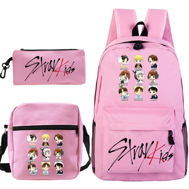 

3 Set/pcs Kids School Backpack Bags Teenage Girls Boys Children Student Backpack Travel Bag Schoolbag Stray Kids Backpack Bag