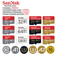 sandisk ultra memory cards 16gb 32gb 64gb 128gb micro sd card microsdhc microsd uhs i tf card a1 for smartphone 10 year warranty