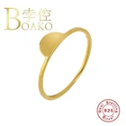 Простое глянцевое кольцо BOAKO из стерлингового серебра 925 пробы, золотые кольца для женщин, роскошные Изящные Ювелирные изделия 2020, обручальные кольца, бижутерия