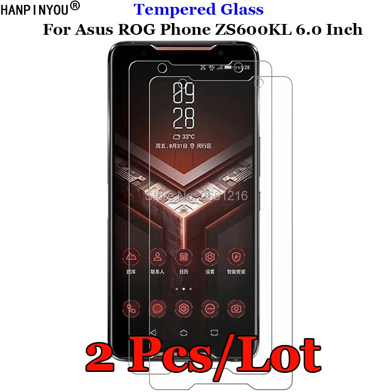 

2 шт./лот, закаленное стекло 9H 2.5D для Asus ROG Phone ZS600KL, 6,0 дюймов, Премиум Защитная пленка для экрана