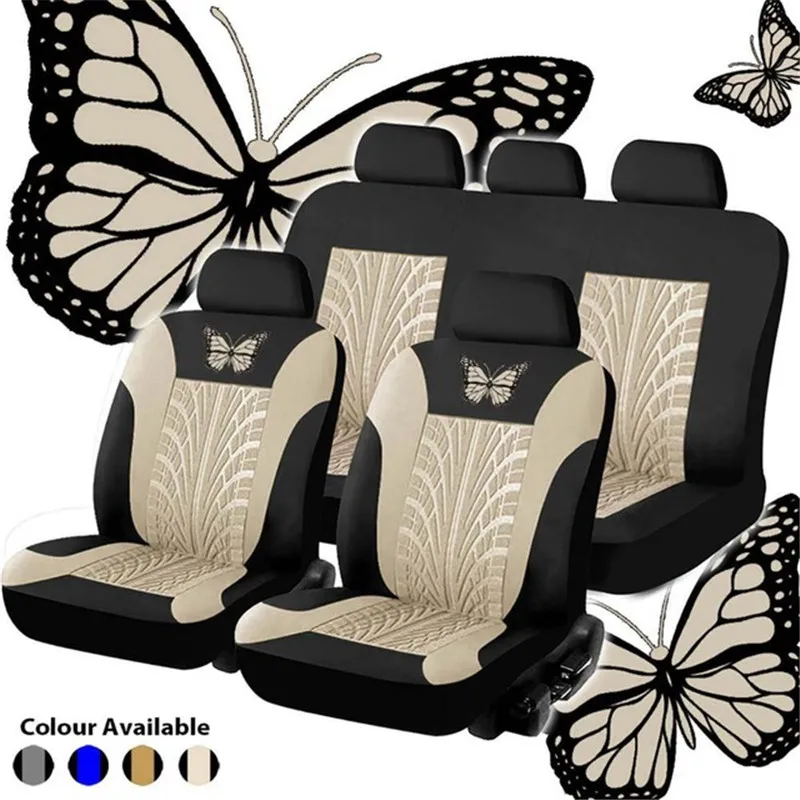 aimaao 49 pcs beautiful butterfly car seat cover set for bmw e46 e90 f10 volkswagen golf 4 5 passat b8 b5 g30 e46 b7 e39 free global shipping