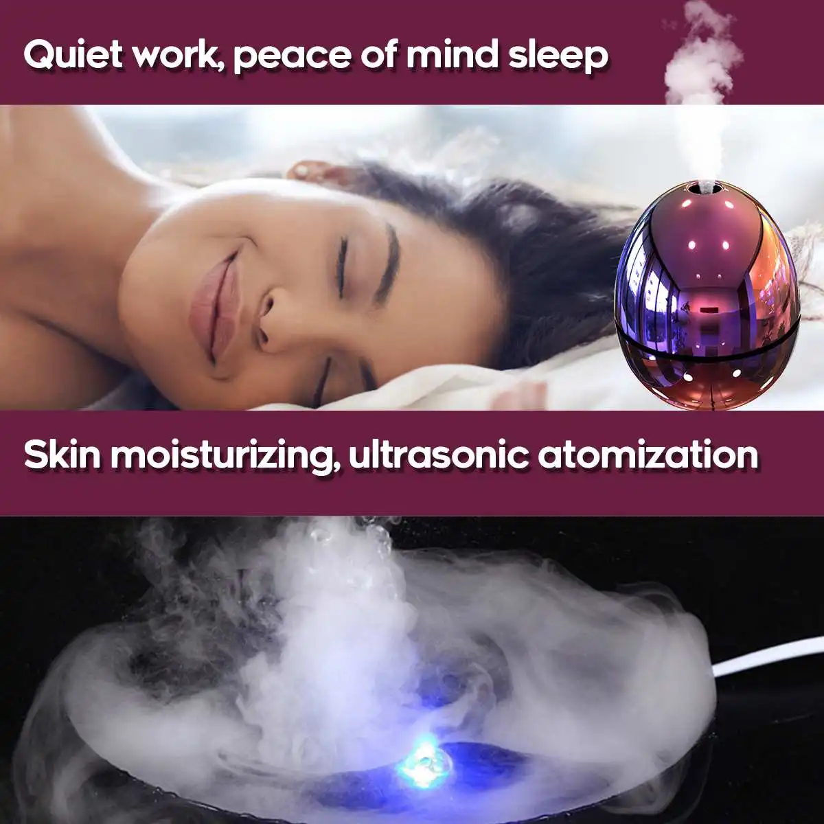 New Air Humidifier USB Electric Portable Egg Shape Humidifier Mini Mist LED Atomizer Air Purifier Diffuser for Home Car Fogger