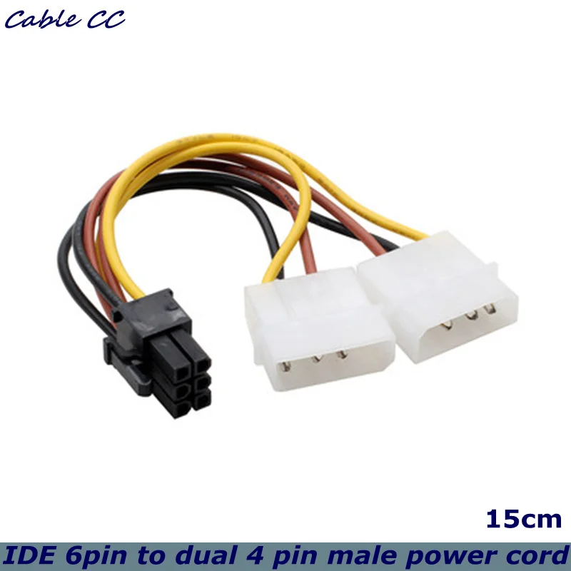 

Кабель преобразователя питания Molex в Pcie 6-контактный, 15 см, 6 дюймов, 2 шт.
