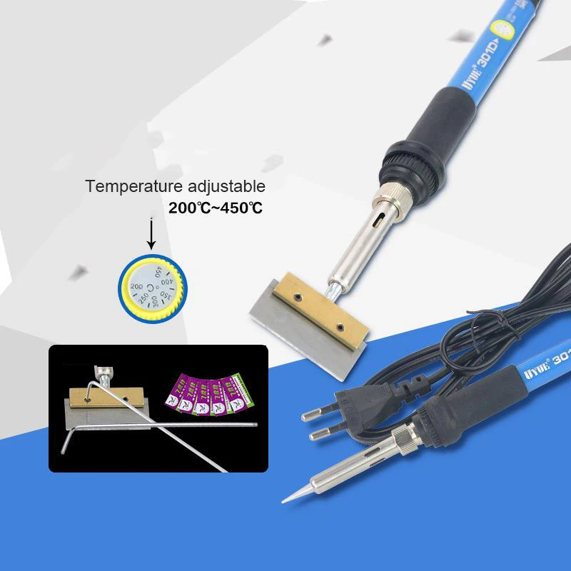 

60W OCA UV Glue 60W Clean Tool Glue Remover Soldering iron + Blades + Scraper For LCD Screen Refurbishing
