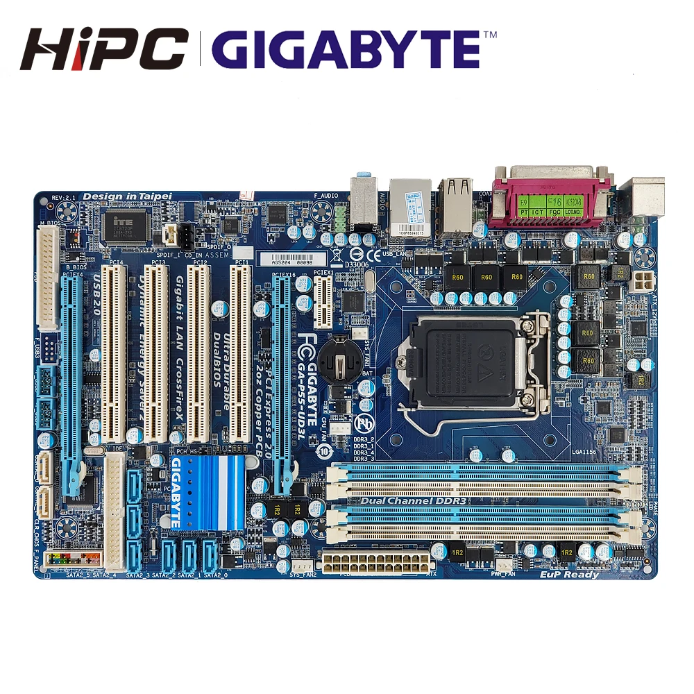 Gigabyte GA P55 UD3L рабочего Материнская плата H55 LGA 1156 Core i7 i5 DDR3 16G SATA2 USB2.0 блок питания ATX