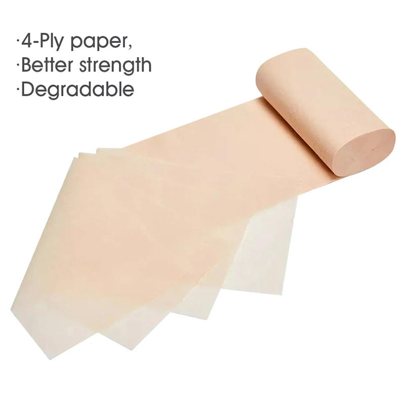 Туалетная бумага 100% переработанная 4 слойная желтая банная Ткань 16 индивидуально