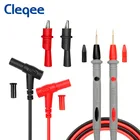 Cleqee P1502B мультиметр зонд ручка 4 мм банановый штекер тестовые острые иглы с зажимами типа крокодил 1 м кабель 1000 В20 А