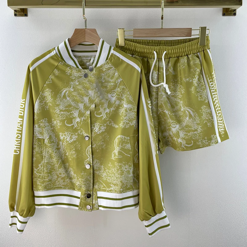 

Women's 2 pc Sets Harajuku Jakcet Fashion Top Fashion Fashion Print Women's Casual Shorts Suits