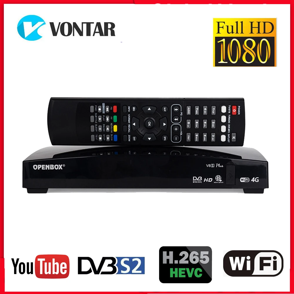 Openbox V8S Plus спутниковый приемник DVB S2 цифровой телевизионная приставка поддержка