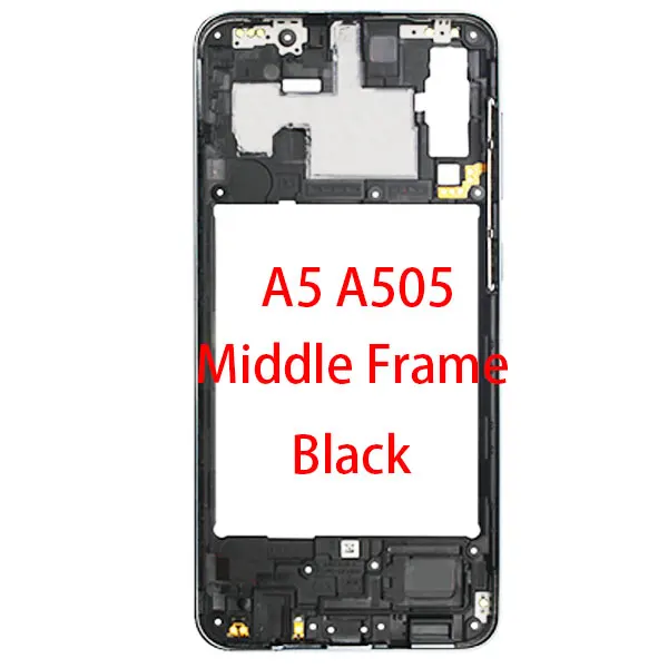 Для samsung A20 A30 A40 A50 A205F A305F A405F A505F спереди Корпус ЖК-дисплей средняя рамка задняя пластинчатый Корпус чехол-накладка - Цвет: A50 mid-frame-balck